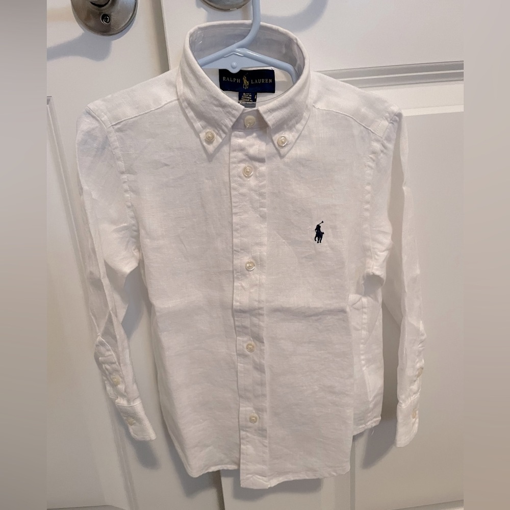 Ralph Lauren White Linen Button Down NWT 3T
